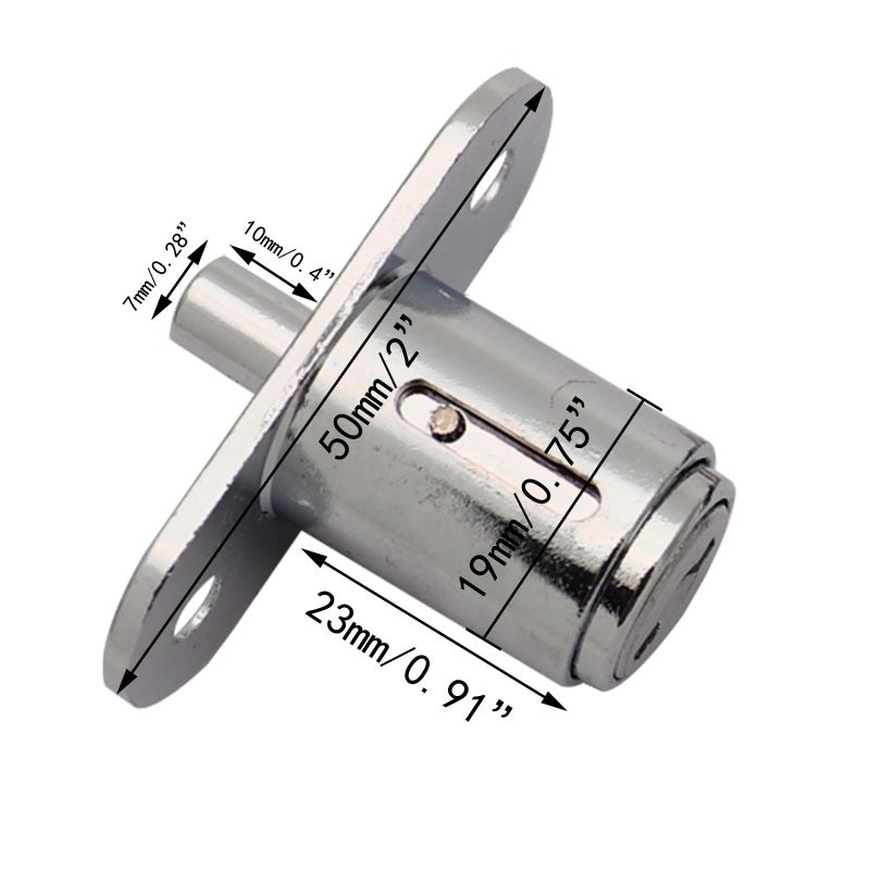 Sipery 2Pcs Push Plunger Lock Drawer Showcase Locks Compatible Desk Wardrobe Furniture Cabinet Locker Showcase with Keys (Different Lock Different Keys) - Image 3